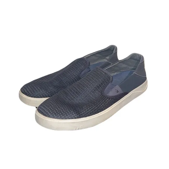 OluKai Men’s Lae’ahi Slip-On Sneakers in Navy Blue, size 12