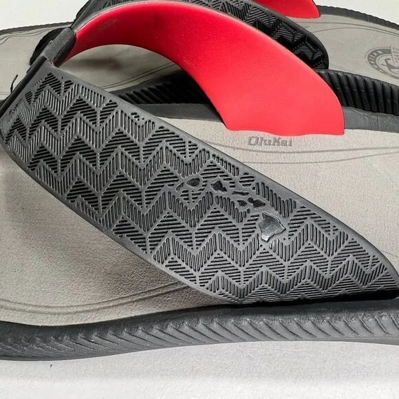 OluKai Men's Size 13.5 Awiki Hawaiian Lifeguard Association Beach Sandals