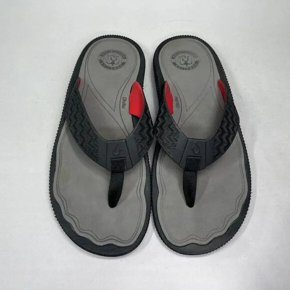 OluKai Men's Size 13.5 Awiki Hawaiian Lifeguard Association Beach Sandals