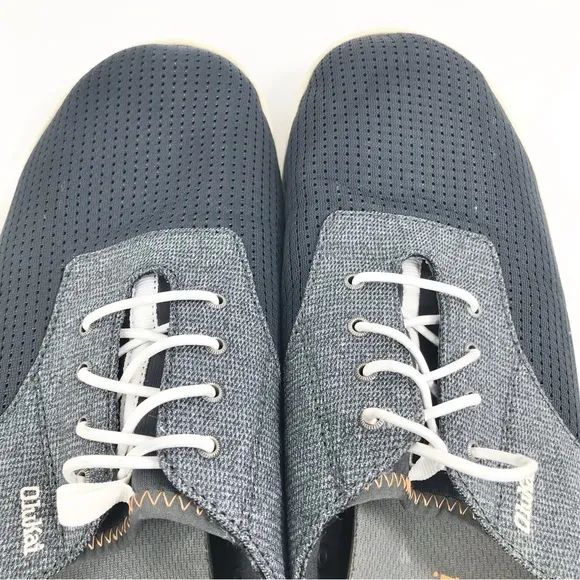 Olukai Nohea Moku Lightweight Mesh Slip On Deck Loafers in Dark Shadow Gray