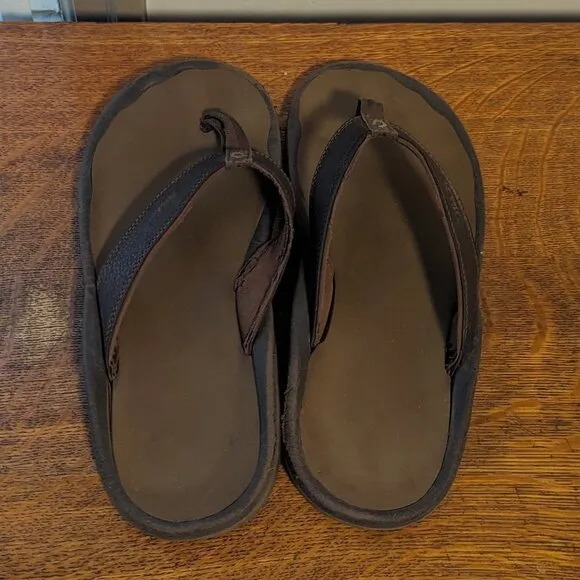 Olukai Ohana Brown Flip Flop Thong Sandals Men’s 11 Beach