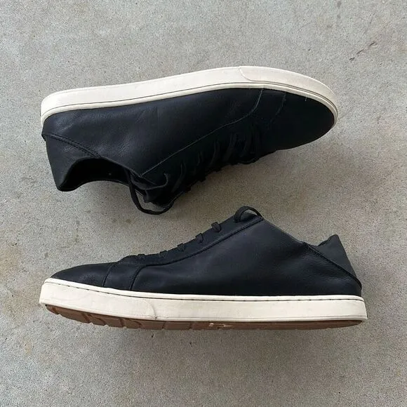 Olukai Kahu Pahaha Shoes Black Leather Low Top Casual Sneakers Men’s Size 12