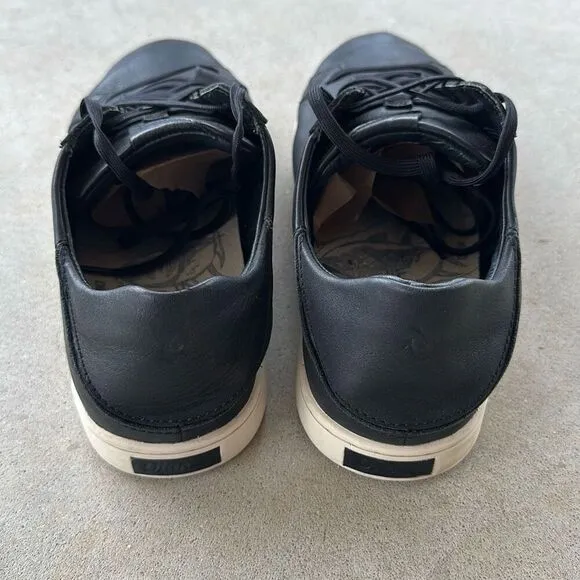 Olukai Kahu Pahaha Shoes Black Leather Low Top Casual Sneakers Men’s Size 12