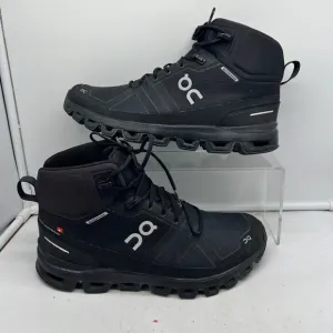 On Cloud Boots Womens 9.5 Cloudrock Waterproof Black Missiongrip Hiking Shoes