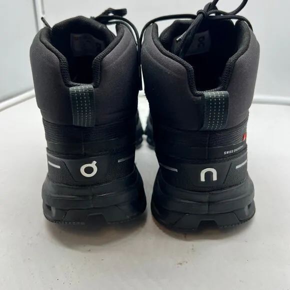 On Cloud Boots Womens 9.5 Cloudrock Waterproof Black Missiongrip Hiking Shoes