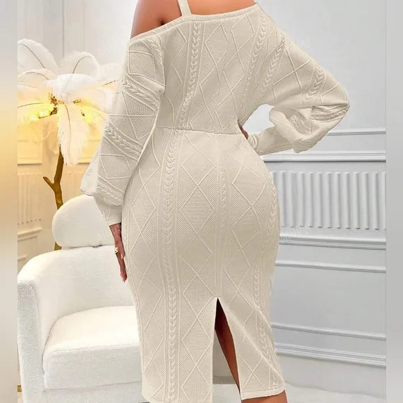 One-shoulder Lantern Sleeve Dress
