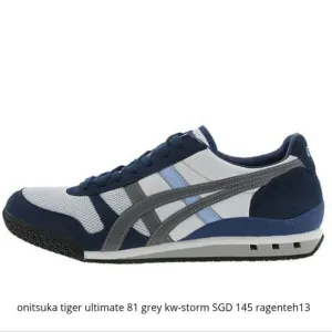 Onitsuka Tiger Ultimate 81 Blue Gray Retro Sneakers Sz 8
