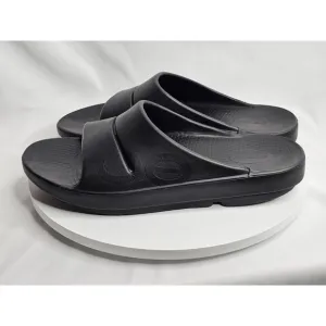 Oofos OOahh Sport Slide Mens Size 12 Womens 14 Black Oofoam Arch Support Sandals