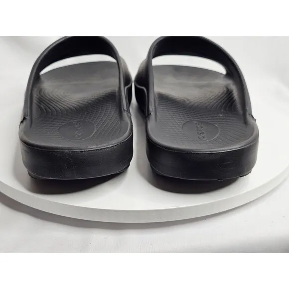 Oofos OOahh Sport Slide Mens Size 12 Womens 14 Black Oofoam Arch Support Sandals