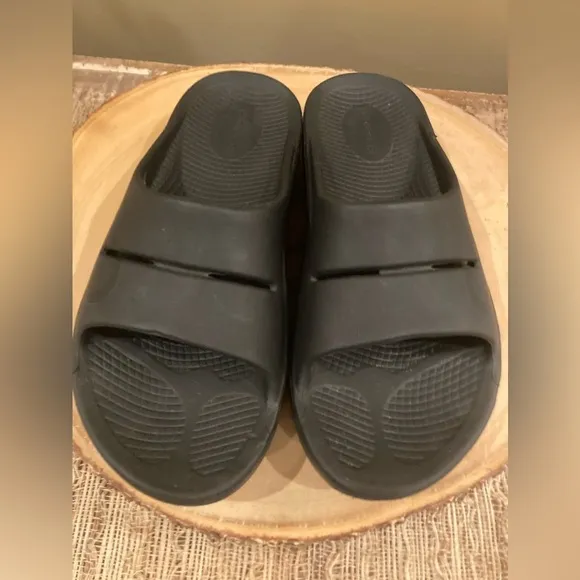 Oofos OOahh Sport Slide Mens Sz 5 Womens 7 Black Oofoam Arch Support Sandals NEW