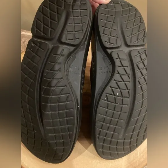 Oofos OOahh Sport Slide Mens Sz 5 Womens 7 Black Oofoam Arch Support Sandals NEW