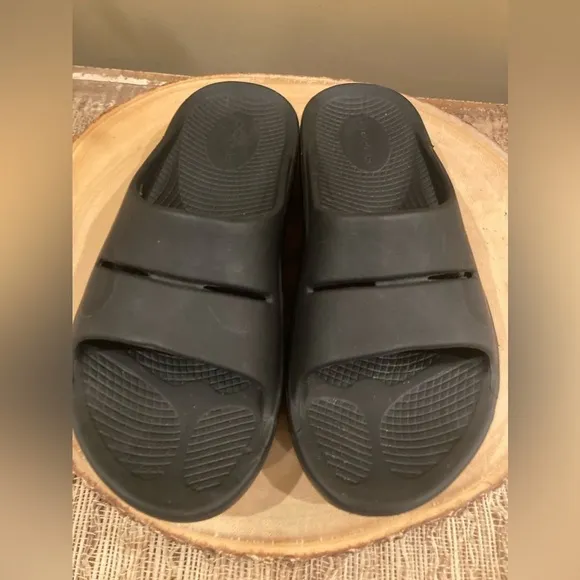 Oofos OOahh Sport Slide Mens Sz 5 Womens 7 Black Oofoam Arch Support Sandals NEW