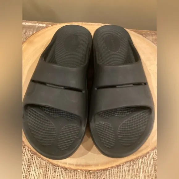 Oofos OOahh Sport Slide Mens Sz 5 Womens 7 Black Oofoam Arch Support Sandals NEW