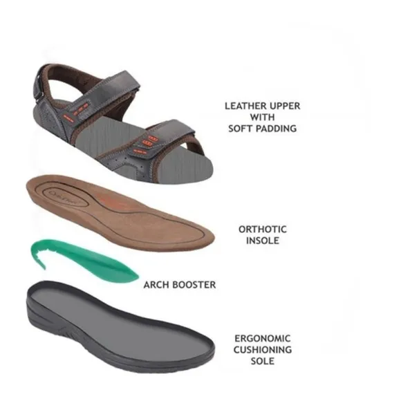 OrthoFeet Cambria Men's Sandals Heel Strap
