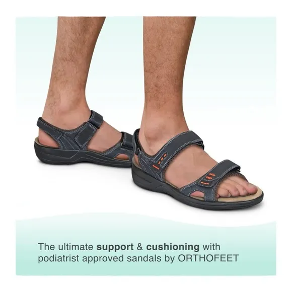 OrthoFeet Cambria Men's Sandals Heel Strap