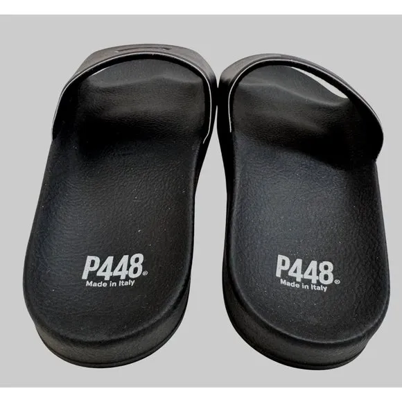 P448 Slides Water Resistant Size US 7/ EU 40 Black Sandals NWOB Unisex