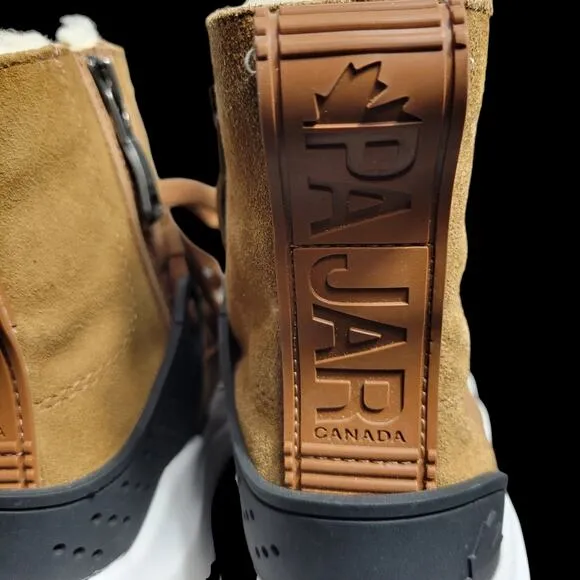 Pajar Exo Light Sneaker Boots Brown Shearling Winter Leather Sheepskin Furry 9.5
