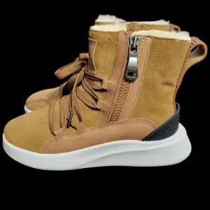 Pajar Exo Light Sneaker Boots Brown Shearling Winter Leather Sheepskin Furry 9.5