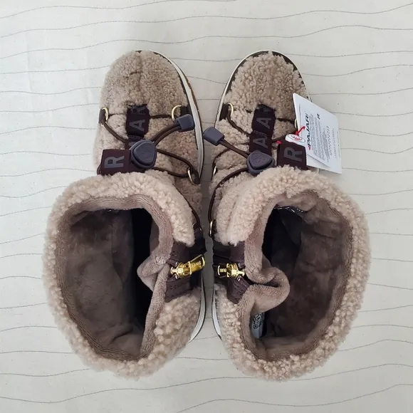 Pajar Womens Jannie Waxy Nubuck Shearling Brown Ankle Boots Shoes Size 10 NEW