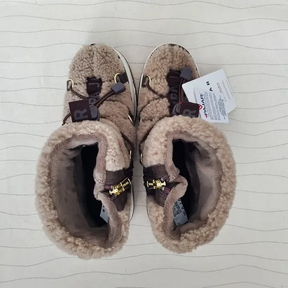 Pajar Womens Jannie Waxy Nubuck Shearling Brown Ankle Boots Shoes Size 7 NEW
