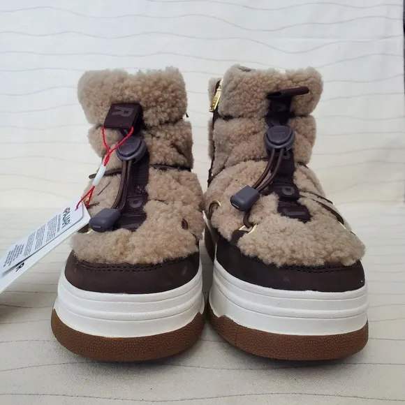 Pajar Womens Jannie Waxy Nubuck Shearling Brown Ankle Boots Shoes Size 7 NEW