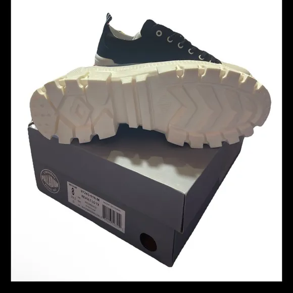 Palladium Revolt Lo TX Platform Sneakers Womens US Size 8 Black/Marshmallow