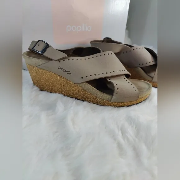 Papillio By Birkenstock Leather Samira Biscuit Rivets Narrow Fit Size 41 New