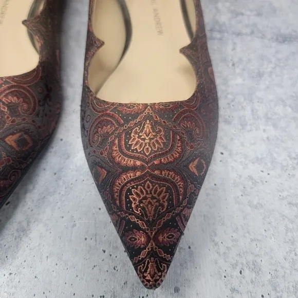Paul Andrew | Brocade Print Pointy Toe Ballet Flats Size 37