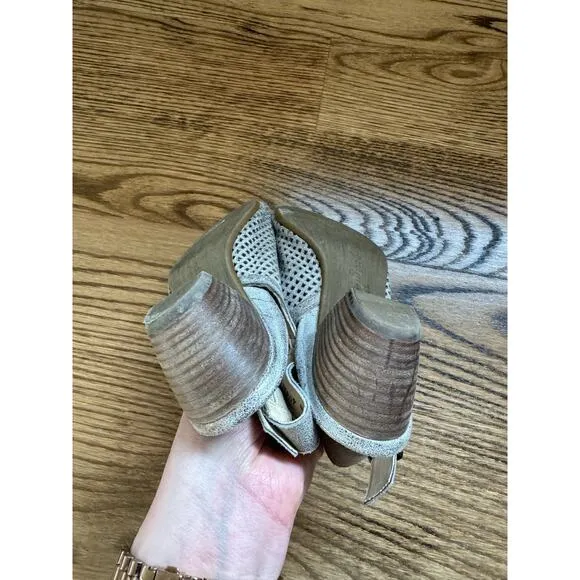 PAUL GREEN Gray Leather Adjustable Strap Arch Support Open Toe Sandal Size 5.5