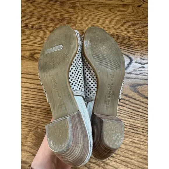 PAUL GREEN Gray Leather Adjustable Strap Arch Support Open Toe Sandal Size 5.5