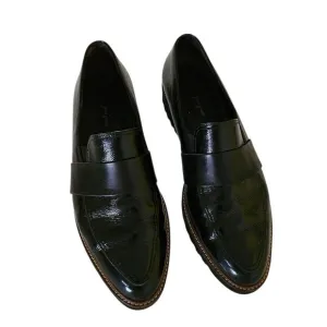 Paul Green Loafers Womens 9 US Black Beagan Patent Leather Slip On Shoes 6.5 UK