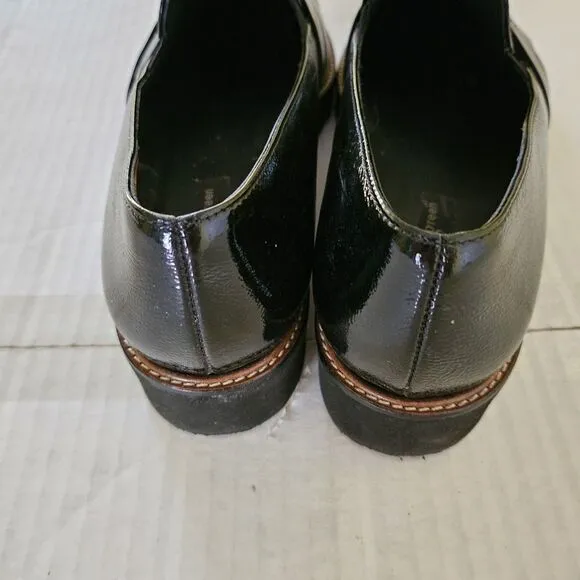 Paul Green Loafers Womens 9 US Black Beagan Patent Leather Slip On Shoes 6.5 UK