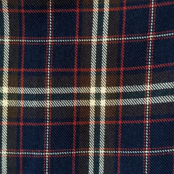 Paul Harris Design 90's Vintage Plaid Preppy Pleated Wide Leg Shorts Navy Red 2