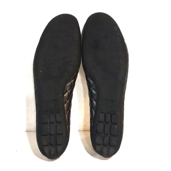 Paul Mayer Best Quilted Ballet Flats Silver Green sz 10.5