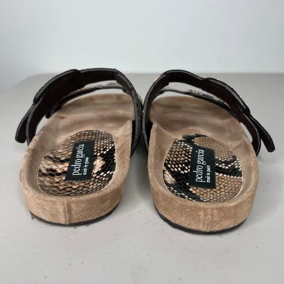 Pedro Garcia Snake Embossed Arielle Slide Sandals Size 37