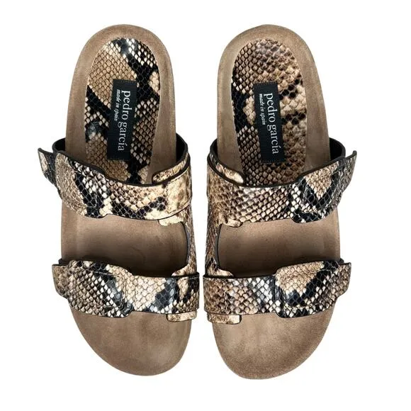 Pedro Garcia Snake Embossed Arielle Slide Sandals Size 37