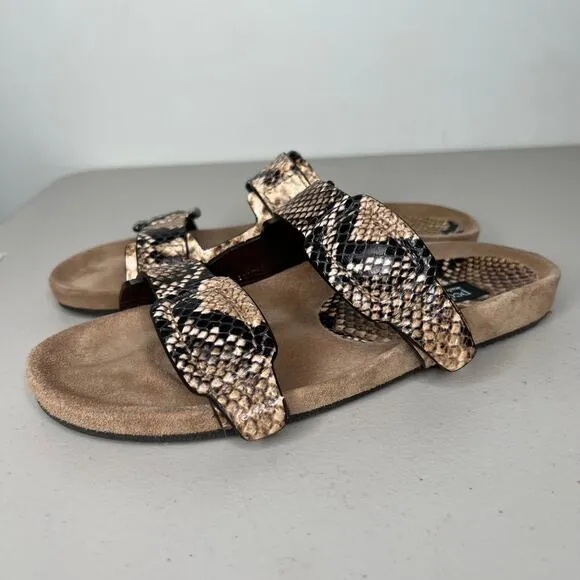 Pedro Garcia Snake Embossed Arielle Slide Sandals Size 37