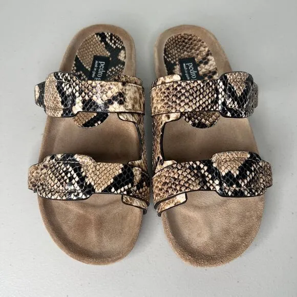 Pedro Garcia Snake Embossed Arielle Slide Sandals Size 37