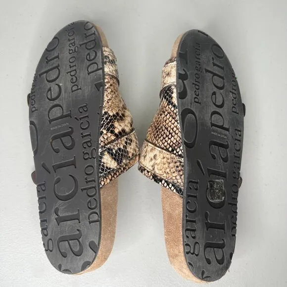 Pedro Garcia Snake Embossed Arielle Slide Sandals Size 37