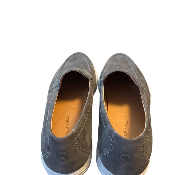Peter Millar Gray Slip-On Loafers with Suede Upper
