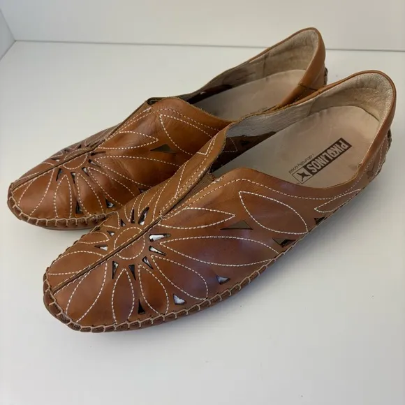 PIKOLINOS Jerez Brown Leather Moccasin Flats Slip On