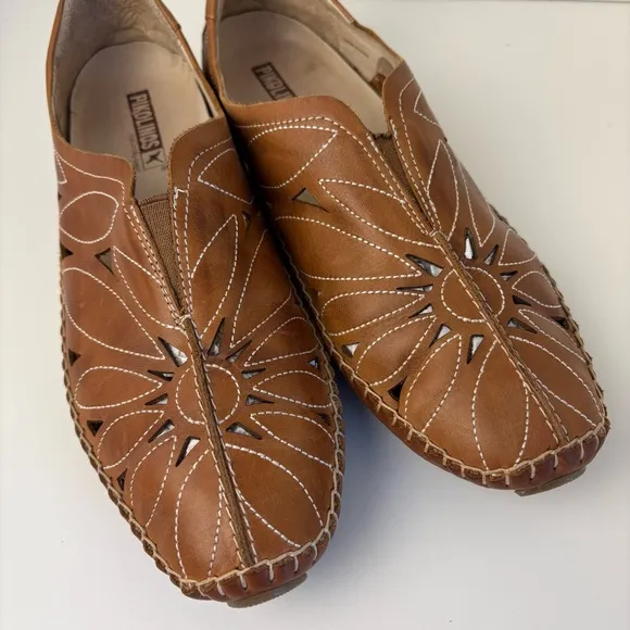 PIKOLINOS Jerez Brown Leather Moccasin Flats Slip On
