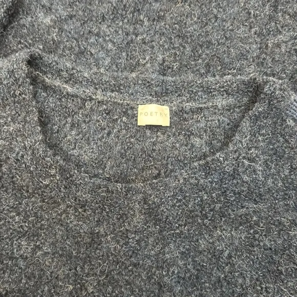 Poetry Alpaca Blend Heathered Navy Blue Bouclé Sweater, Size 6