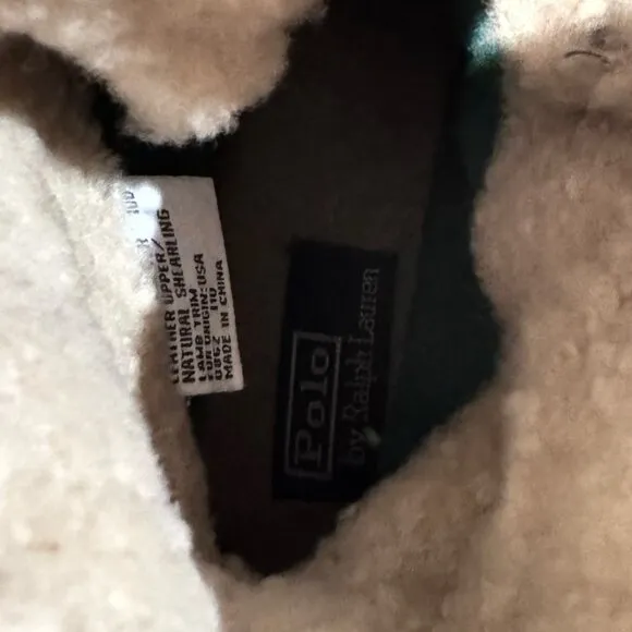 Polo by Ralph Lauren Tavin Rollover-Top Leather Shearling Boots-Gray (Size 10)