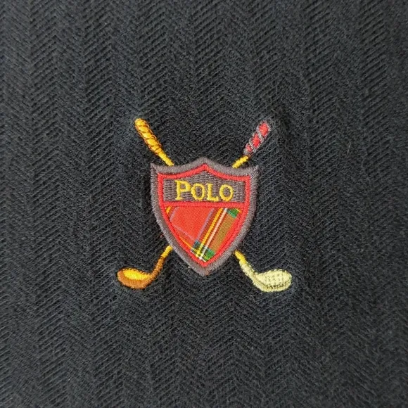 Polo Golf Ralph Lauren 90's Vintage Classic Short Sleeve Henley Shirt Navy XL