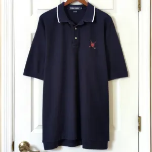 Polo Golf Ralph Lauren 90's Vintage Classic Short Sleeve Henley Shirt Navy XL