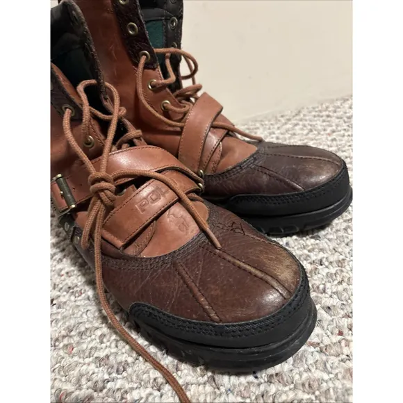 Polo Ralph Lauren Duck Ranger Snow Work Boots Tan Brown Men’s 11.5 D