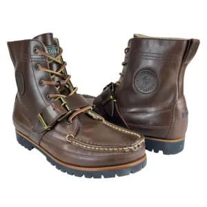 Polo Ralph Lauren Men's 9 Brown Leather Ranger‎ Boots w/ Strap Faux Shearling