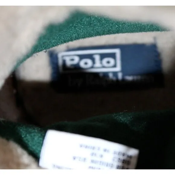 Polo Ralph Lauren Tavin Rollover Shearling Brown Leather Boots Mens Size 11.5 D