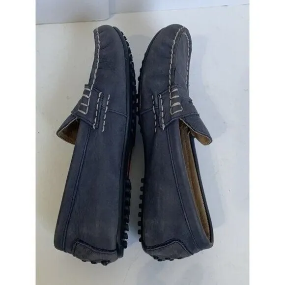 POLO Ralph Lauren WES Men Size 7.5D Gray Blue Suede Leather Driving Loafers